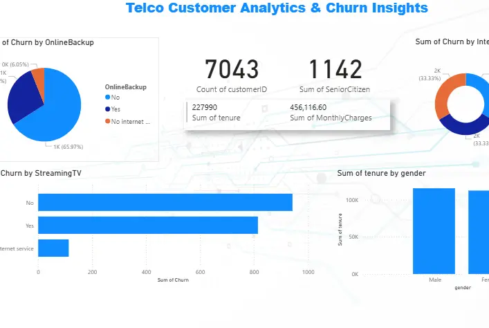 customers churn dashboard
